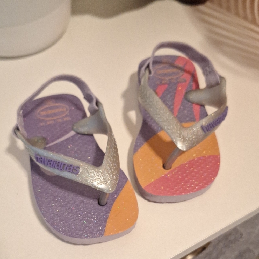 Havaianas Kids' Purple Sparkle Flip Flops